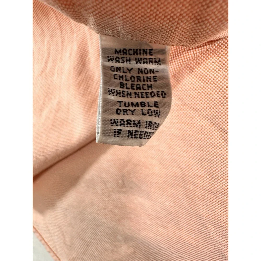 Ralph Lauren Mens Button Down Shirt Medium Peach Pink Custom Fit Oxford Cotton